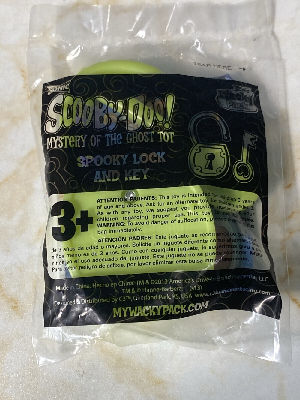 New Sonic Scooby-Doo Spooky Lock and Key Ghost Tot Toy 2013 Sealed
